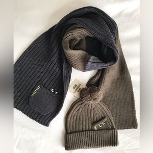 🆕 ANYA HINDMARCH x UNIQLO Knit Scarf & Beanie 2-pc Set